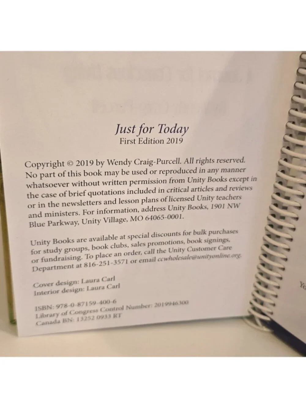 Just for Today: A Journal for Conscious Living By Wendy Craig Purcell